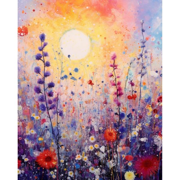 Tucocoo Lavenders Paint by Number for Adults Beginner, Flowers DIY Digital Oil Painting Kits on Canvas with Brushes and Acrylic Pigment, Beautiful Blossom Floral for Home Decor 16x20inch (Frameless)