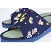 Indigo Dyeing Japanese Pattern Folding Sandals Relaxing Cat, L Size