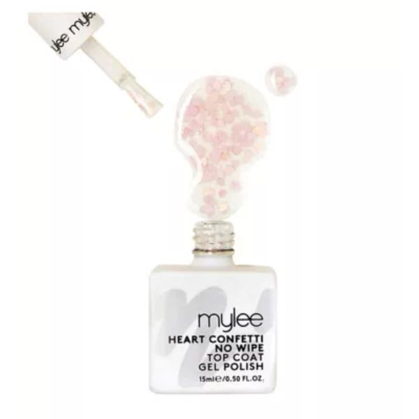 Mylee Heart Confetti No Wipe Top Coat 15ml