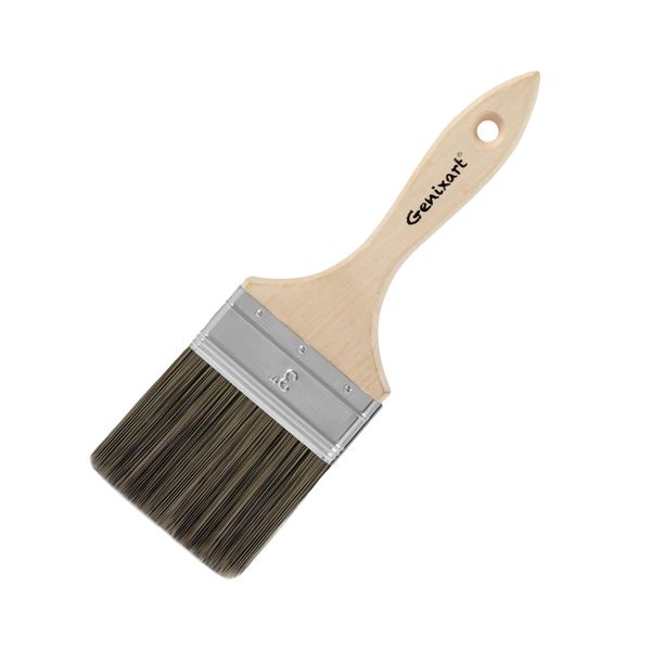 Double Thick Chip Paint Brush, 3 inches Stain Brushes for Painting Walls and Fence Staining, Wooden Handle Masonry Paintbrush for Varnish, Paste and Gesso