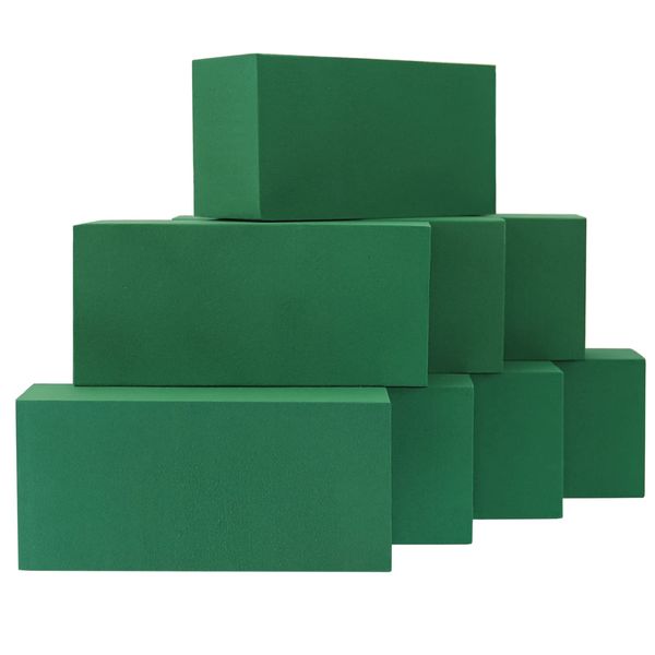 JEAWIWI Floral Foam Blocks 8 Pcs for Flower Arrangements 8.9"x4.1"x2.7", Dry & Wet Foam for Artificial or Fresh Flower