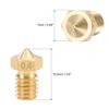 sourcing map 0.4mm 3D Printer Nozzle Head M6 Thread Replacement for V5 V6 3mm Extruder Print, Brass 4pcs