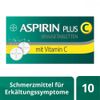 Aspirin Plus C - Cold Remedy with Vitamin C - Works Quickly Against First Cold Signs such as Head, Neck and Limb Pain - 1 x 10 Effervescent Tablets