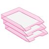 Acrimet Stackable Letter Tray Front Load, Letter Size, Plastic, Clear Pink Color, 1 Unit