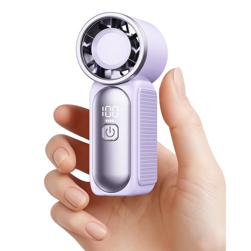 Gaiatop Super Mini Portable Handheld Fan, 3.5 Inch Personal Turbo Fan, 16900 RPM 6 Speeds Strong Wind, LED Display, USB Rechargeable Battery for Travel Outdoor, Gift for Women Girl Makeup, Purple