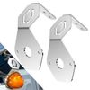 Stainless Mirror Turn Signal Angled Bracket w/ Hole For Watermelon Lights SET/2