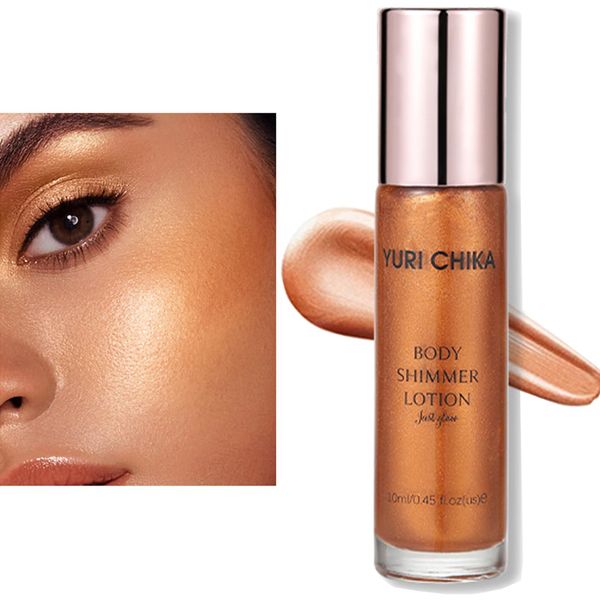 Liquid Highlighter Liquid Contour Moisturising Shimmering Radiance Highlighter Non-Sticky Body Highlighter Makeup, Lightweight Silky Face Contour Highlighter Stick, Long Lasting Smooth Smudge Proof