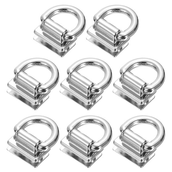 uxcell Metal Bag Connector with D Ring, 8Pcs 18mm Purse Bridge Hanger Buckle with Screws for Purse DIY, Key Chain Lanyard (Silver Tone)