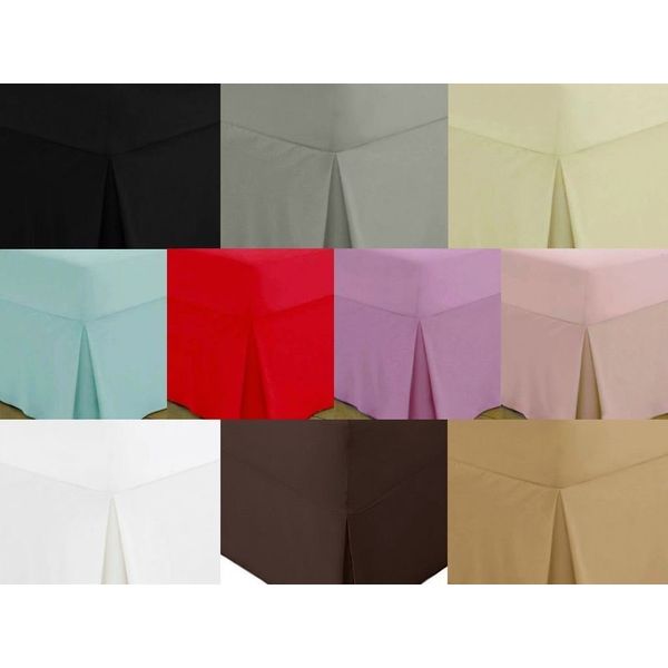 Comfort-Style Luxury Box Pleated VALANCE SHEET 100% Egyptian Cotton Superior Hotel Quality 200 THREAD COUNT PERCALE Bed Sheets ~ 10 COLORS & UK SIZES (T200-Aqua, Double Sheet)