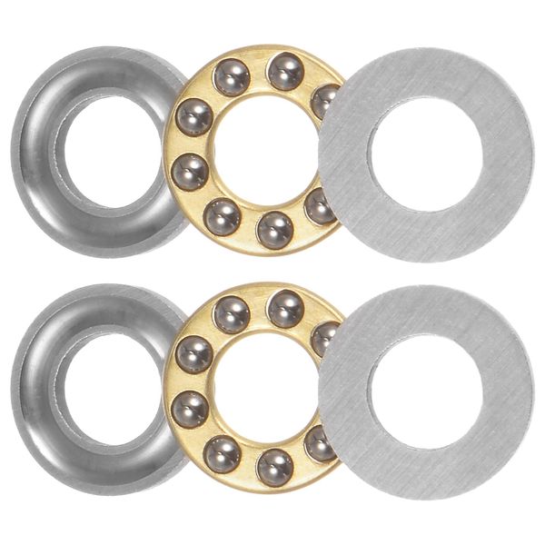 uxcell F6-12M Thrust Ball Bearing 6mm x 12mm x 4.5mm with Brass Washer A BEC3 Set of 2