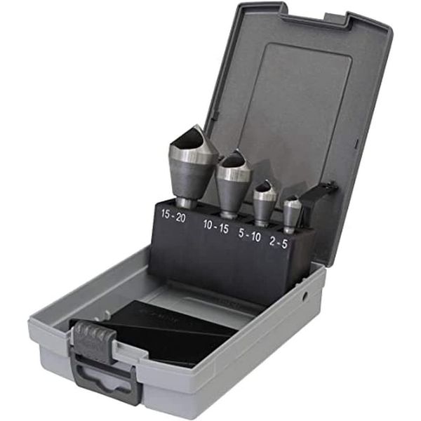 Sealey CSSET4O 4pc 90° Slotted Deburring Countersink Drill Bit Set