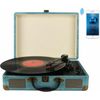Suitcase Record Player Vinyl Turntable with Built-in Bluetooth Receiver 3 Speed 