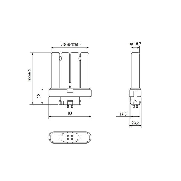 Panasonic Twin Fluorescent Lightbulb 4-Piece Flat Bridge