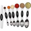 Magnetic Measuring Spoons Set Stainless Steel with Leveler, Stackable Metal 7Pcs