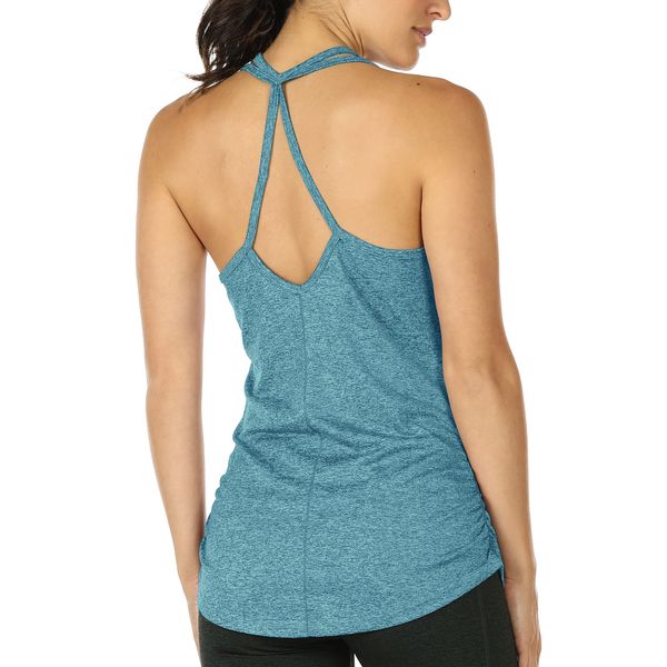 icyzone Workout Yoga Fitness Sports Racerback Tank Tops for Women (S, Baltic)