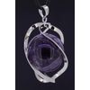 Budawi® Amethyst Pendant Sphere in Spiral with Leather Cord, Gemstone, Amethyst