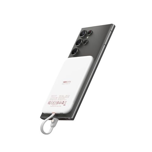 VEEKTOMX Power Bank 5000mAh with Cable Fast Charging, Magnetic Portable Battery Pack for iPhone, White