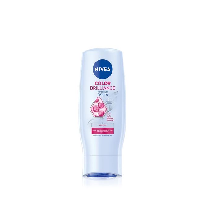 NIVEA Color Brilliance Farbschutz Spülung, feuchtigkeitsspendende Haarspülung mit Keratin und Acai Beeren-Extrakt, Conditioner für längeren Farbschutz (200 ml)