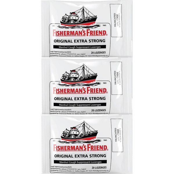 Fisherman's Friend Lozenges Original 20 ct ( 3 pack ) 60 TOTAL ^