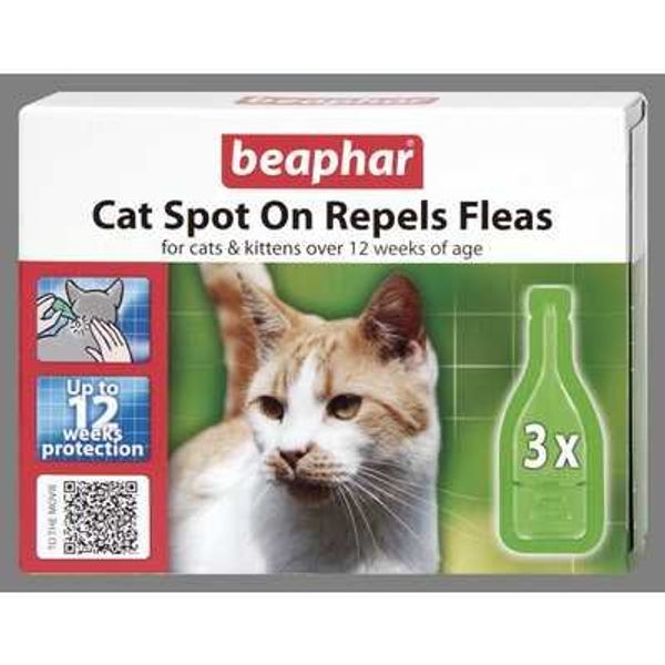 Beaphar Cat Spot On Repels Fleas (3 Tube)