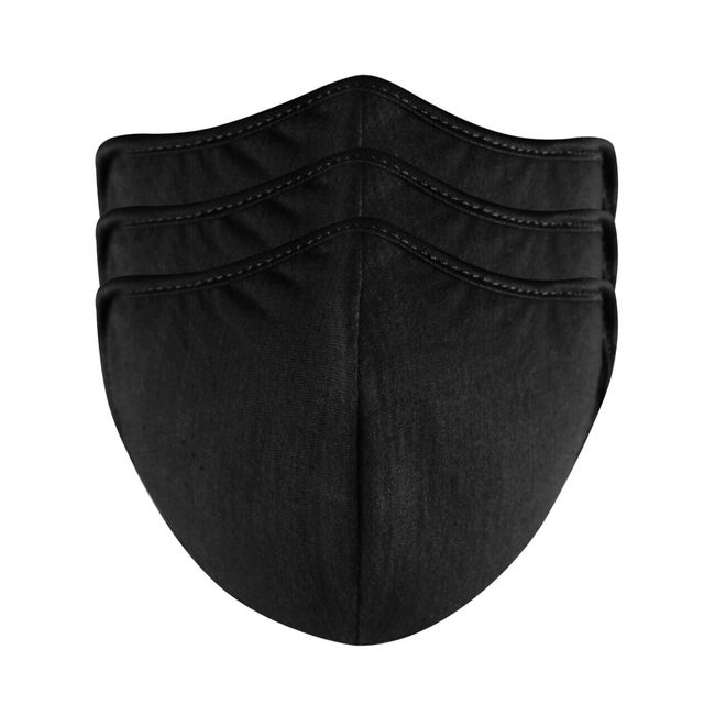 Face Masks Protection Cotton Reusable Black Fashion Adjustable (Pack 5)