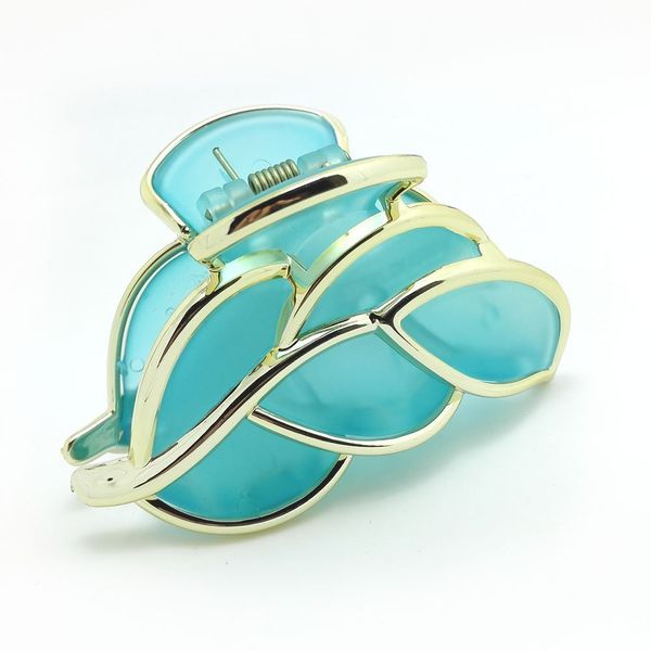 Meilliwish Leaf Cute Girl Hair Claw Clip (D08)(Blue)