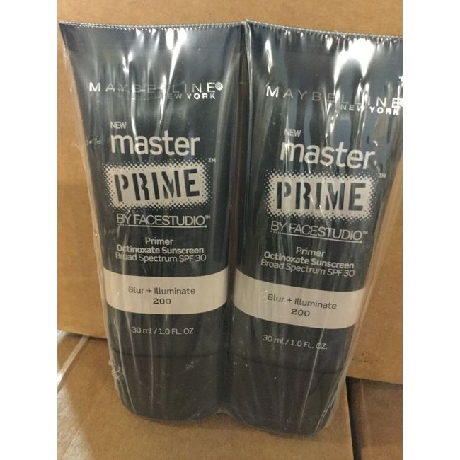 2X Maybelline Master Prime By Facestudio Primer Base ,SPF 30 Blur+Illuminate 200