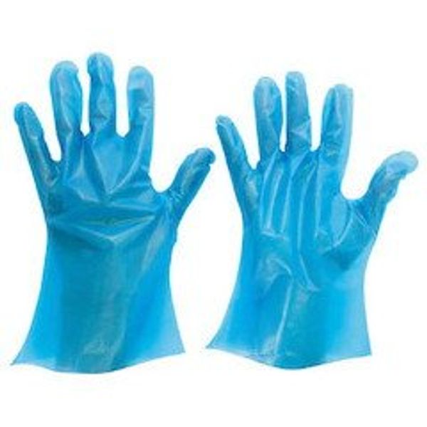 midori安全 Polyethylene Disposable Gloves Thick Outside Embossed 200 Piece Blue SS verte566nss