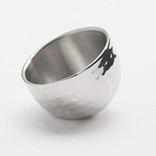 American Metalcraft HDWS2 Double-Wall Hammered Angled Sauce Cup, Silver, 5-Ounces