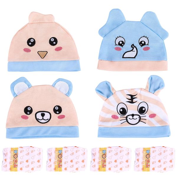 BABESIDE Reborn Baby Doll Hats with Baby Doll Diapers Set for 17-22 Inch Dolls, Animal Styling Baby Doll Clothing Accessories Set for Realistic Newborn Baby Dolls Girls & Boys, 8 Pcs Doll Accessories