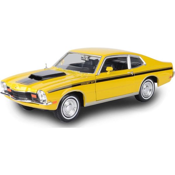 1971 Comet GT Yellow with Black Stripes Forgotten Classics Series 1/24 Diecast Model Car by Motormax 79047Y