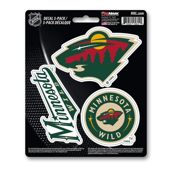 FANMATS NHL Minnesota Wild Team Decal, 3-Pack