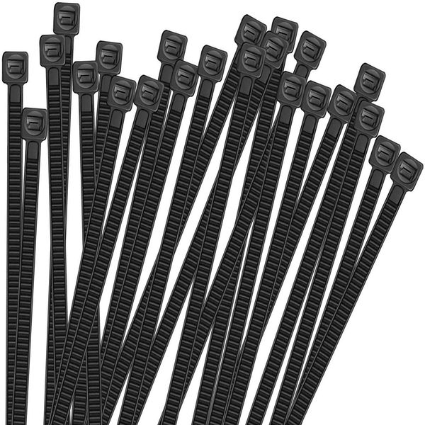 Outdoor Durable Weather Resistant Durable Cable Tie Cable Tie Cable Self-Locking Wire Black Cable Tie Zip 100pcs (3.6*300mm)