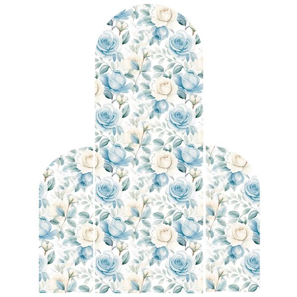 Vintage Blue Roses Design Arch and Two Sides Sailboard Backdrop