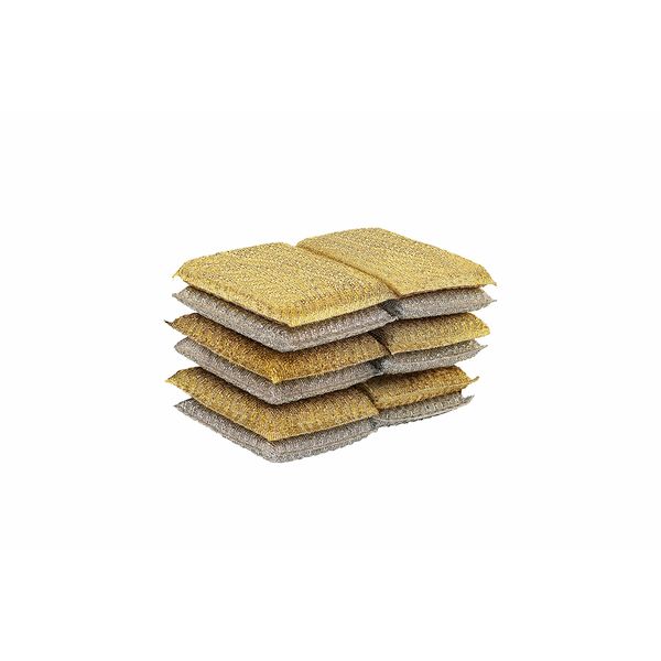Superio Gold and Silver Kitchen Metallic Sponges Scrubber (12 Pack)