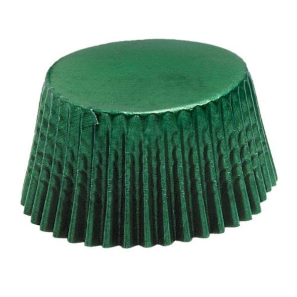 Fox Run Green Foil Disposable Bake Cups, 1.75 x 1.75 x 1