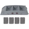 Wide Foldable Pet Stairs 4 No Slide Steps w/ Support Frame for High Bed Gray
