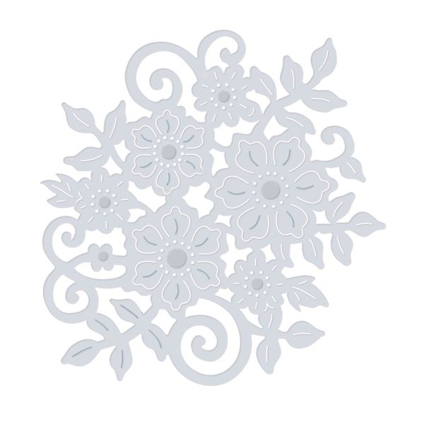 Sweet Dixie 1 x Floral Posy Die, Grey, Medium
