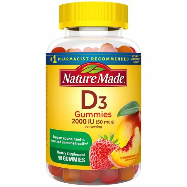 Nature Made Vitamin D3 2000 IU (50 mcg) Gummies- 90 Count