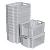 Cand 12-Pcs Large Plastic Stackable Storage Basket Organizer for Pantry, Shelves