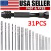 Mini Micro Hand Drill Bits Set Small Manual Keyless Chuck Pin Vise Rotary 31Pcs