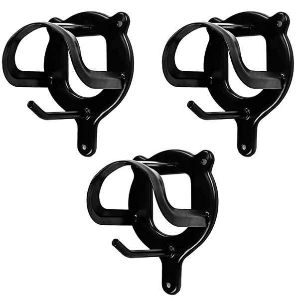 HIXNUG 3Pcs Horse Bridle Rack Black Bridle Hooks Horse Rein Holders Storage Halter Hanger Bridle Holder for Horse Barn Supplies