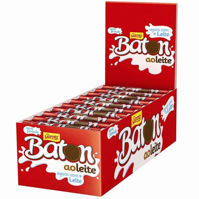 Milk Chocolate 30x0.56oz. - Chocolate ao Leite 30x16g - Baton - Garoto - 16.93oz. (480g)