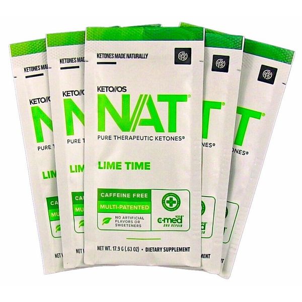 Pruvit OS NAT Ketones Lime Time Caffeine Free Sample 5 Pack - Fresh! Free Ship!