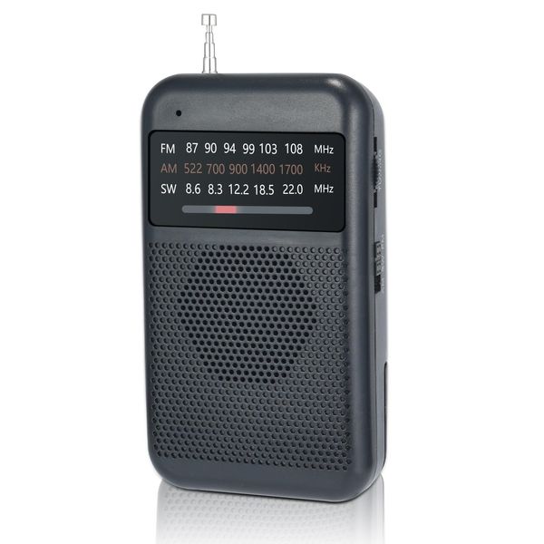 Portable Radio Small, AM/FM/SW Battery Radio, Pocket Radio Battery Operated with Excellent Reception and Headphone Jack, Mini Simple Radio for Outdoor, Indoor & Emergencies