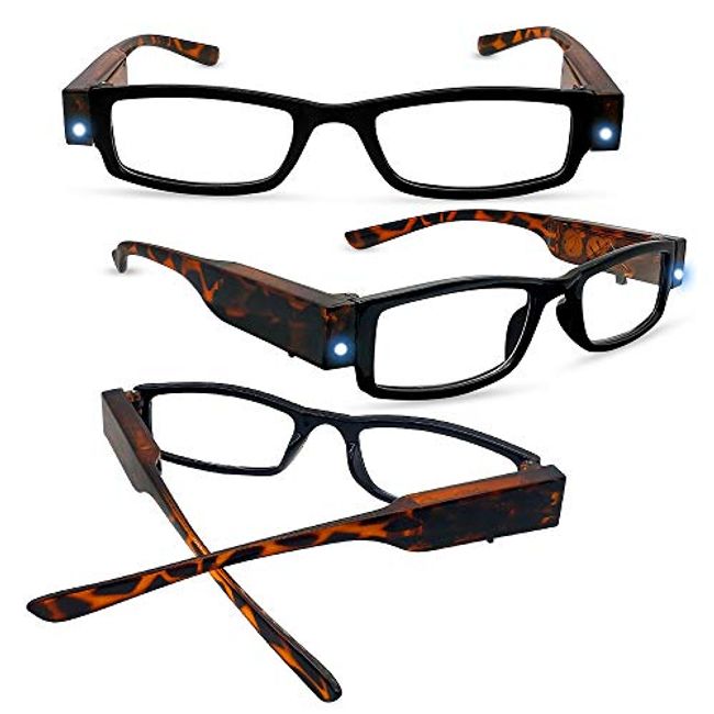 Reading Glasses with Lights Bright LED Readers Magnifying Glasses