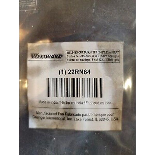 GRAINGER APPROVED 22RN64 Welding Curtain, 6 ft H, 8 ft W, Black 22RN64