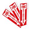 (10 Pack) 4" x 18" Plastic 90 Degree Angle Fire Extinguisher Projection Arrow Signs
