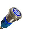 Mintice 12V Car Vehicle Blue LED Light Headlight Push Button Stainless Steel Metal Toggle Switch 19mm Socket Plug
