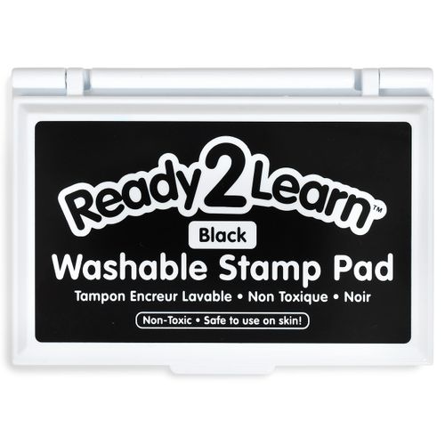 READY 2 LEARN Washable Stamp Pad - Black - Non-Toxic - Fade Resistant - Perfect for Scrapbooks, Posters and Cards